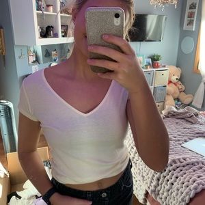 Yellow cropped tshirt